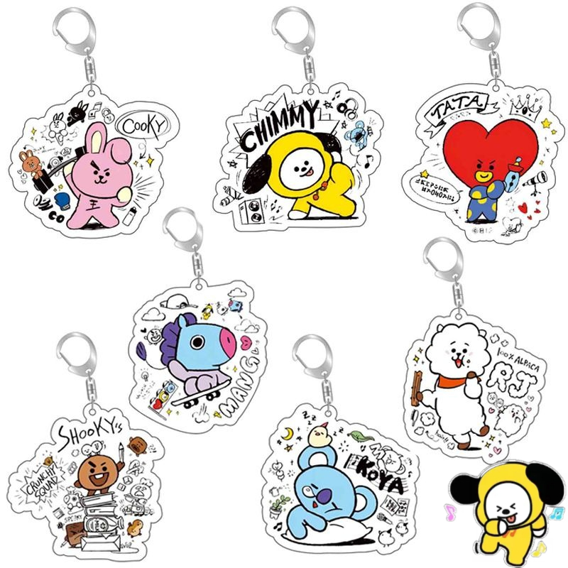 Anime Fan Merchandise - BT21 anime cartoon cute acrylic keychain