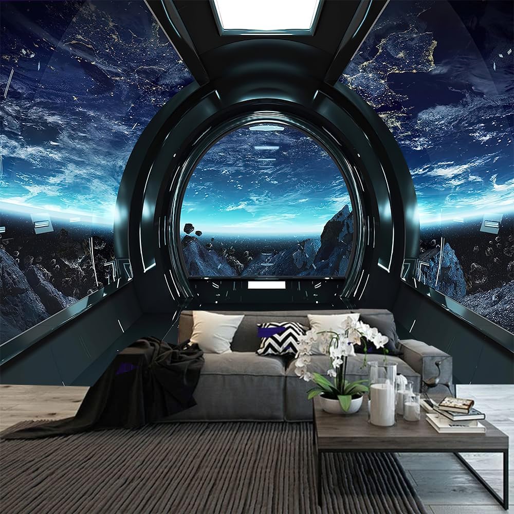 Wall Scroll Tapestry - Sci-Fi Spaceship Tapestry Futuristic Space Station