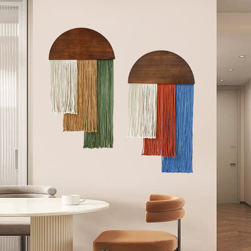 Semi-circular Wooden Tassel Ta - огляд і ціна Wall Scroll Tapestry