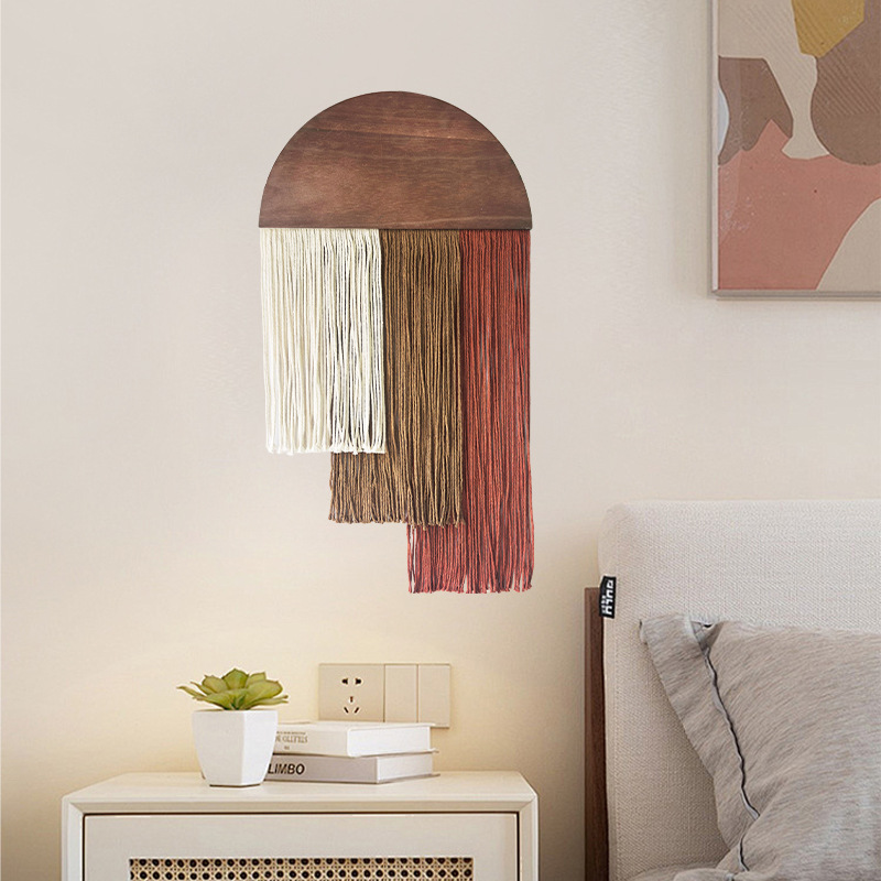 Semi-circular Wooden Tassel Ta - огляд і ціна Wall Scroll Tapestry