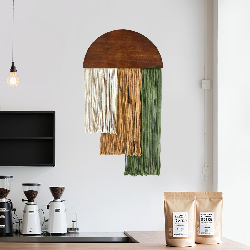 Semi-circular Wooden Tassel Ta - огляд і ціна Wall Scroll Tapestry