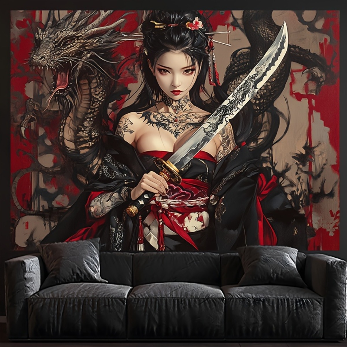 Anime Fantasy Dragon Woman Tap - огляд і ціна Wall Scroll Tapestry