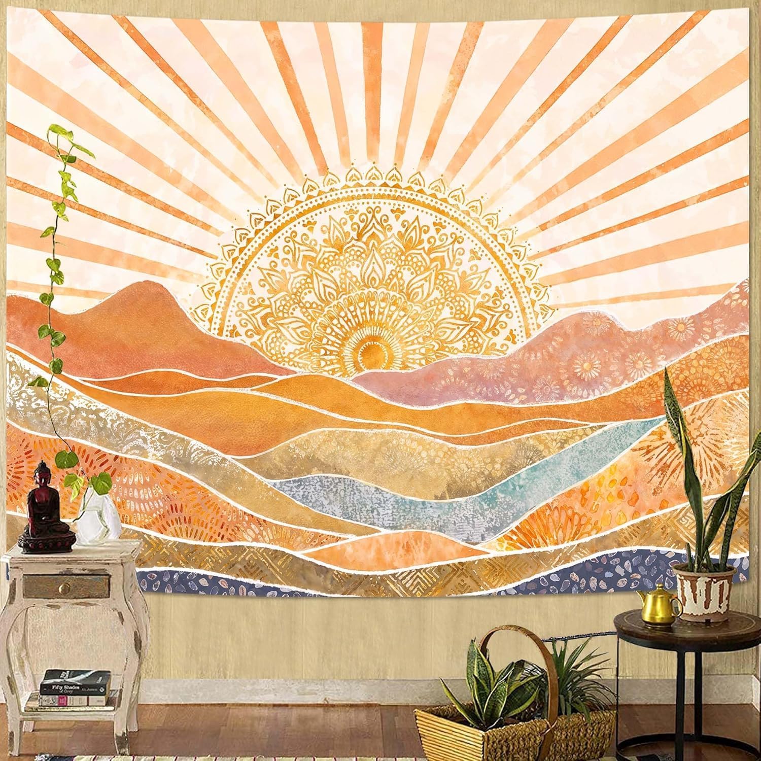Aesthetic Boho Sun Mountain Ta - огляд і ціна Wall Scroll Tapestry
