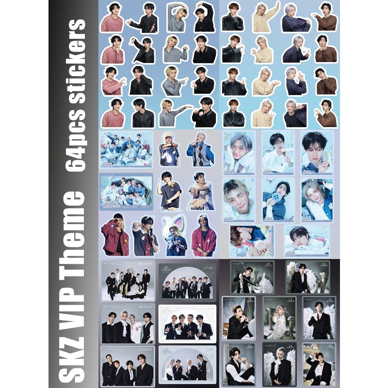 64pcs/65pcs/69pcs StrayKid,SK, - огляд і ціна Sticker Sheet Set
