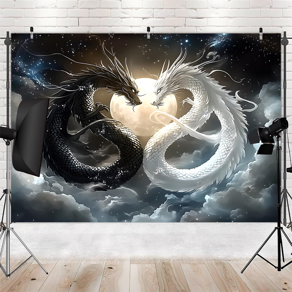 VIKAMA Yin Yang Double Dragon  - огляд і ціна Wall Scroll Tapestry