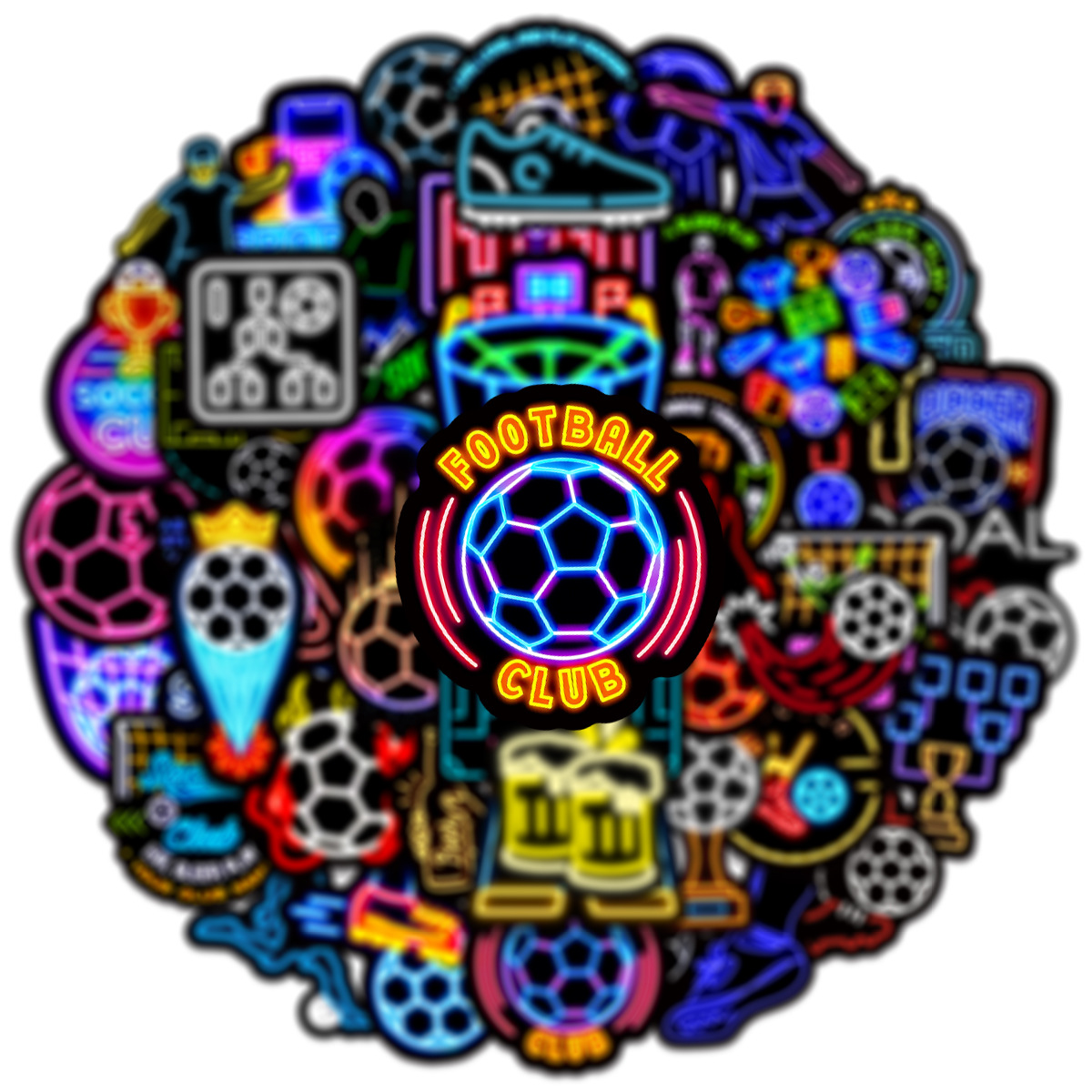 50-Pack Neon Soccer Graffiti S - огляд і ціна Sticker Sheet Set