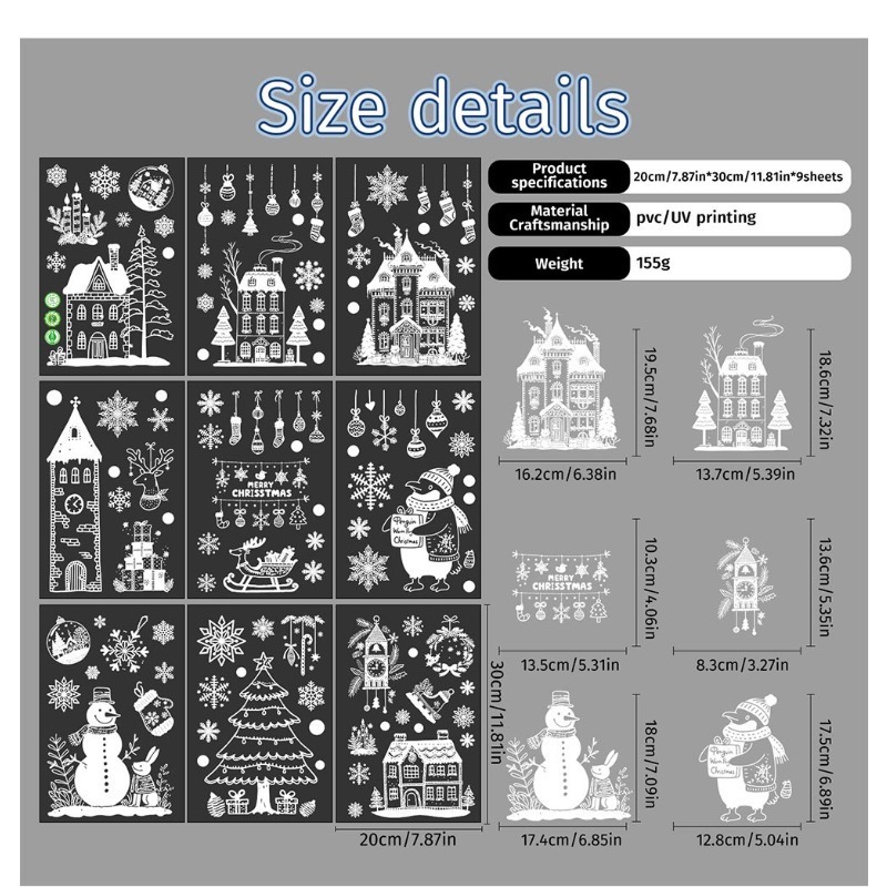 9 Sheets/set of New Christmas  - огляд і ціна Sticker Sheet Set